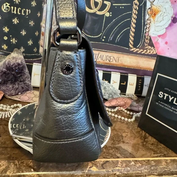 Henri Bendel Metallic Studded Flap Crossbody NWT - Picture 7 of 13